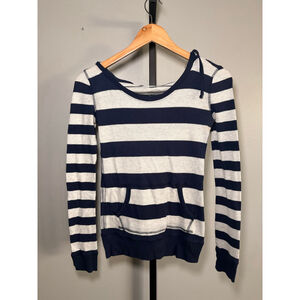 Women's SO Navy White Striped long sleeve M